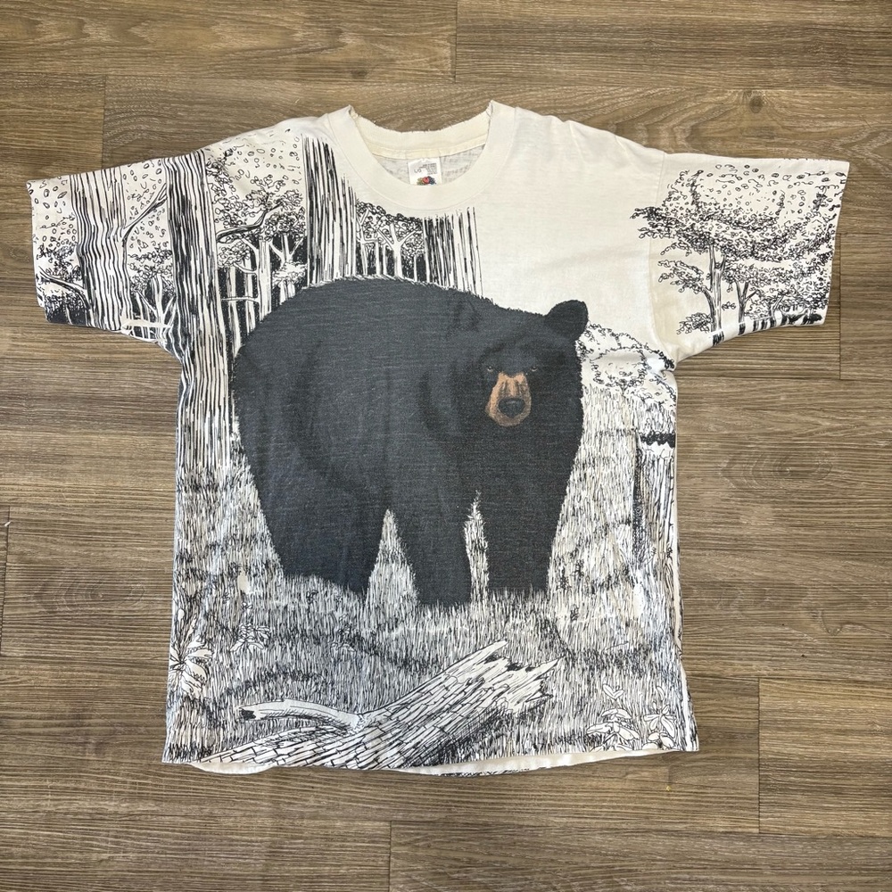 Vintage 90s Bear AOP T-Shirt Large